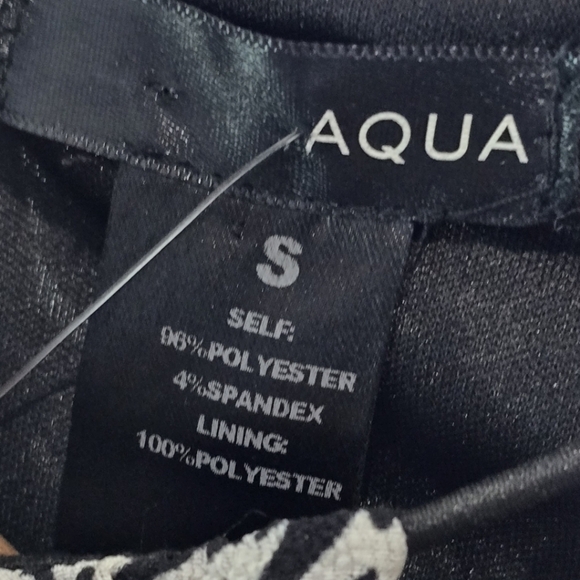 Aqua Dress Womens Small Black White Houndstooth Tank Mini Short Flounce Peplum - Picture 3 of 12